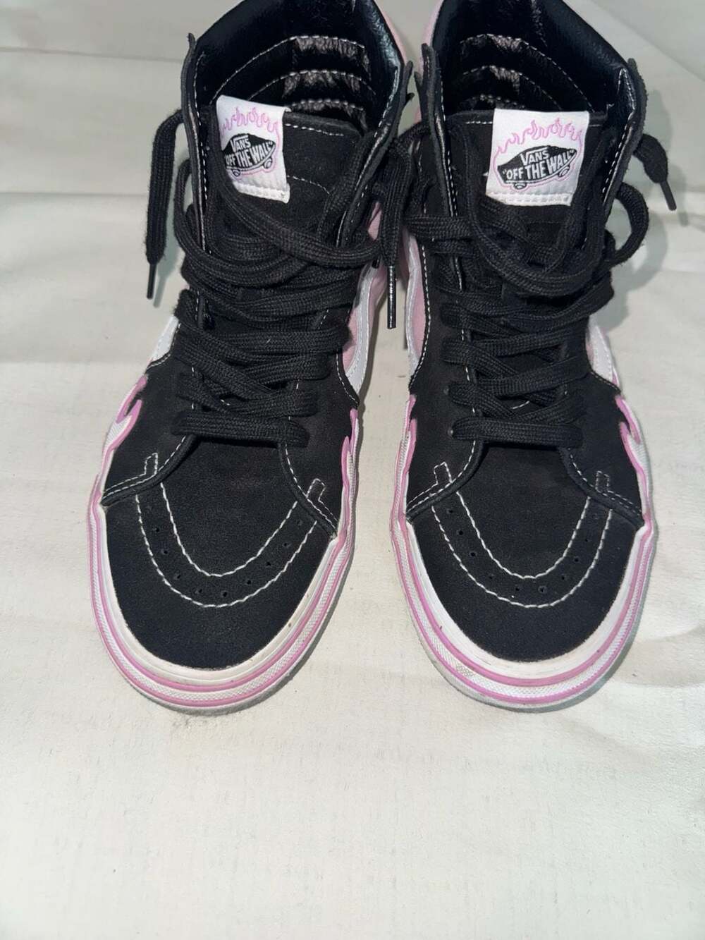 Vans Sk8-Hi Flame Lilac Black Pink High Top Sneakers Men's 6.5 / Women's 8 - Picture 2 of 6